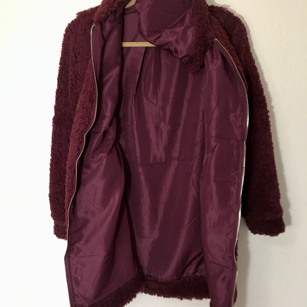 ⚠️1 LEFT‼️ TEDDY HOODIE FAUX FUR ZIP-UP JACKET - Picture 5 of 7